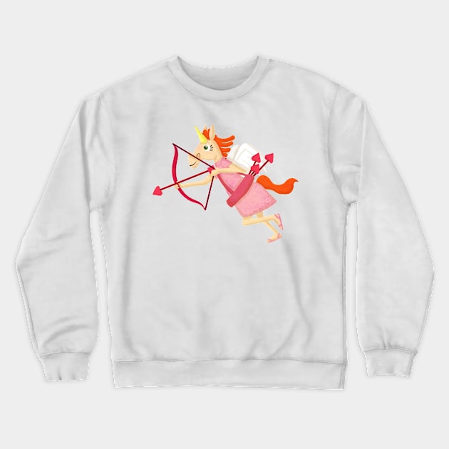 Cupid Unicorn Crewneck Sweatshirt by Thatssounicorny